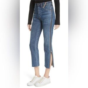 JEAN Atelier Hunter Side Zip Crop Jeans Sz 25